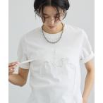 tシャツ テープ刺繍コンパクトTシャツ レディース
