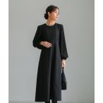 ワンピース 喪服・礼服「洗えるフォーマル」ボリュームシフォン袖フレアワンピース