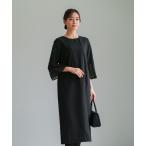 ワンピース 卒業式 喪服・礼服「洗えるフォーマル」フロント開き・フレアシフォン袖ワンピース