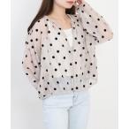 uvカット ブルゾン アウター EGLANTINE ノーカラードットシアーブルゾン レディース