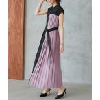 「RUIRUE BOUTIQUE」 ノースリーブワンピース L ブラック×ピンク レディース