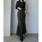 「Louere」 ロングスカート MEDIUM チャコール レディース