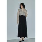 「niana」 コンビワンピース S ベージュ×ブラック レディース