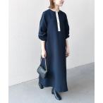 「SHIPS any」 「NavyBlue」長袖ワンピース ONE SIZE ネイビー レディース
