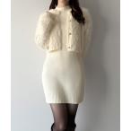 「mipiarl」 コンビワンピース MEDIUM アイボリー レディース