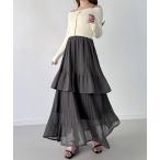 「junoah」 コンビワンピース MEDIUM チャコール レディース