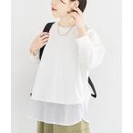 tシャツ 七分袖ドルマン裏毛シアードッキングプルオーバー レディース