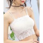 インナーシャツ 肌着 「カップ付」 ダブルストラップ 総レースキャミソール ブラトップ レディース