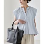 tシャツ quaranciel:「接触冷感/UVカット/吸水速乾/洗濯機可能」スキッパー ギャザー シャツ カットソー レディース