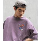 tシャツ 缶バッジ付きペイントTシャツ メンズ レディース