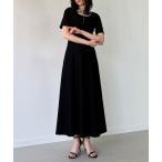 ワンピース レイヤードネックリブ風カットワンピース