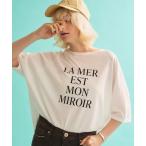tシャツ 半袖 「追加」シアーロゴオーバーサイズTシャツ/夏服/前後差/サイドス