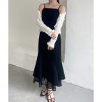 「junoah」 キャミソールワンピース MEDIUM ブラック レディース
