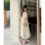 ワンピース ワンピース 夏 ロング丈 オープンショルダー パフスリーブ ワンピース