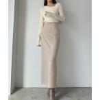 「Louere」 ロングスカート LARGE ライトベージュ レディース