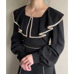 「junoah」 長袖ワンピース X-LARGE ブラック レディース