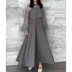 「junoah」 キャミソールワンピース MEDIUM グレー レディース