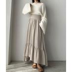 「Louere」 フレアスカート SMALL ライトベージュ レディース
