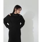 「NATURAL BEAUTY BASIC」 コンビワンピース MEDIUM ブラック レディース