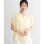 ブラウス シャツ 「瞬美シリーズ/洗える」Vネックタックスリーブブラウス レディース