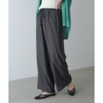 ワイドパンツ パンツ T/Rデニム風セミワイドパンツ レディース