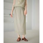 デニムスカート acetate blend sheer layered skirt / アセテートブレンドシアーレイヤードロングスカート