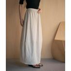 スカート linen back slit cocoon long skirt /バックスリットコクーンロングスカート