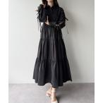 「mipiarl」 長袖ワンピース LARGE ブラック レディース