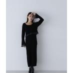 「NATURAL BEAUTY BASIC」 コンビワンピース MEDIUM ブラック レディース