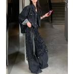  выставить Denim жакет широкий брюки прозрачный юбка имеется выставить [ Корея мода ] женский 