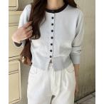 「nelliy.」 ニットカーディガン LARGE ブルー レディース