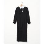 「junoah」 シャツワンピース MEDIUM ブラック レディース