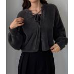 「Louere」 ニットカーディガン SMALL チャコール レディース