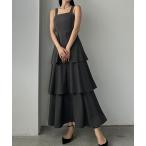 「Louere」 キャミソールワンピース X-LARGE チャコール レディース