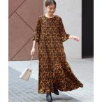 「JOURNAL STANDARD relume」 7分袖ワンピース 36 キャメル レディース