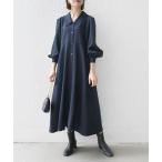 「SHIPS any」 シャツワンピース ONE SIZE ネイビー レディース