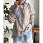 「DouDou」 長袖ブラウス FREE サックスブルー レディース