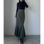 「Louere」 ロングスカート SMALL チャコール レディース