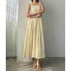 「Louere」 キャミソールワンピース LARGE イエロー レディース