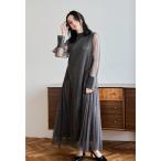 「niana」 長袖ワンピース M ブラウン レディース