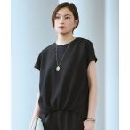 ブラウス シャツ 半袖 FluidBackSatin フレンチスリーブブラウス 