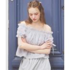 ブラウス シャツ ジャガードリボンブラウス（半袖）　680360 レディース