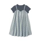ワンピース バックリボンキャミドッキングワンピース キッズ 子供服 女の子