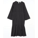 「junoah」 長袖ワンピース X-LARGE ブラック レディース