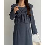 「callautia」 長袖ワンピース LARGE チャコール レディース