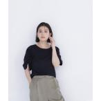 tシャツ ギャザースリーブカットソー レディース