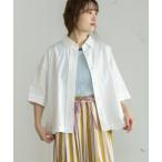 ブラウス シャツ 夏 半袖 太前立てボックスシャツ レディース