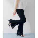  брюки [SALON by Chico]-3kg видно / разрез тонкий flare pants женский 