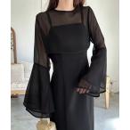 「LAUIR」 キャミソールワンピース MEDIUM ブラック レディース
