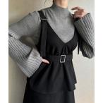 「junoah」 キャミソールワンピース MEDIUM ブラック レディース